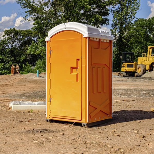 how often are the porta potties cleaned and serviced during a rental period in Hallowell